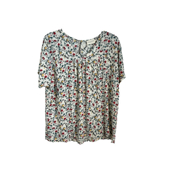 Ninexis NWT Printed Bohemian Rayon Pullover Short Sleeve Blouse Size Medium - Picture 3 of 9